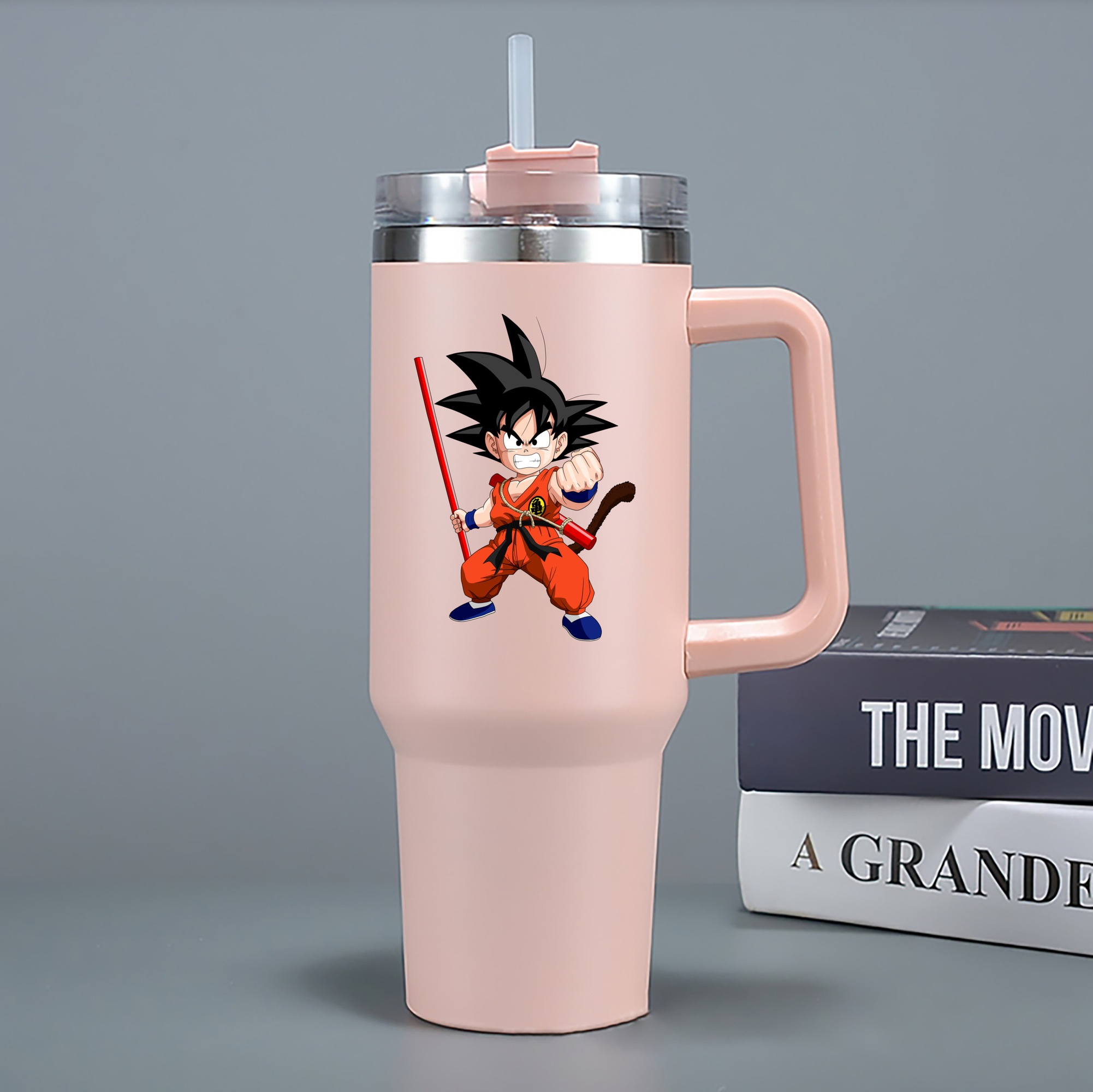 （画像用） ドラゴンボール 孫悟空（そん ごくう）Son Goku カカロット DRAGON BALL Kakarotto 1200mL車用タンブラー - クリスタルステッカー（プラスチックストロー付き）